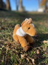 Load image into Gallery viewer, Stuffed horse w/bandana (light brown)
